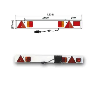 Trailer Lighting Board 6ft Wide With Fog Lamp and 10m Cable MP256P6F10M