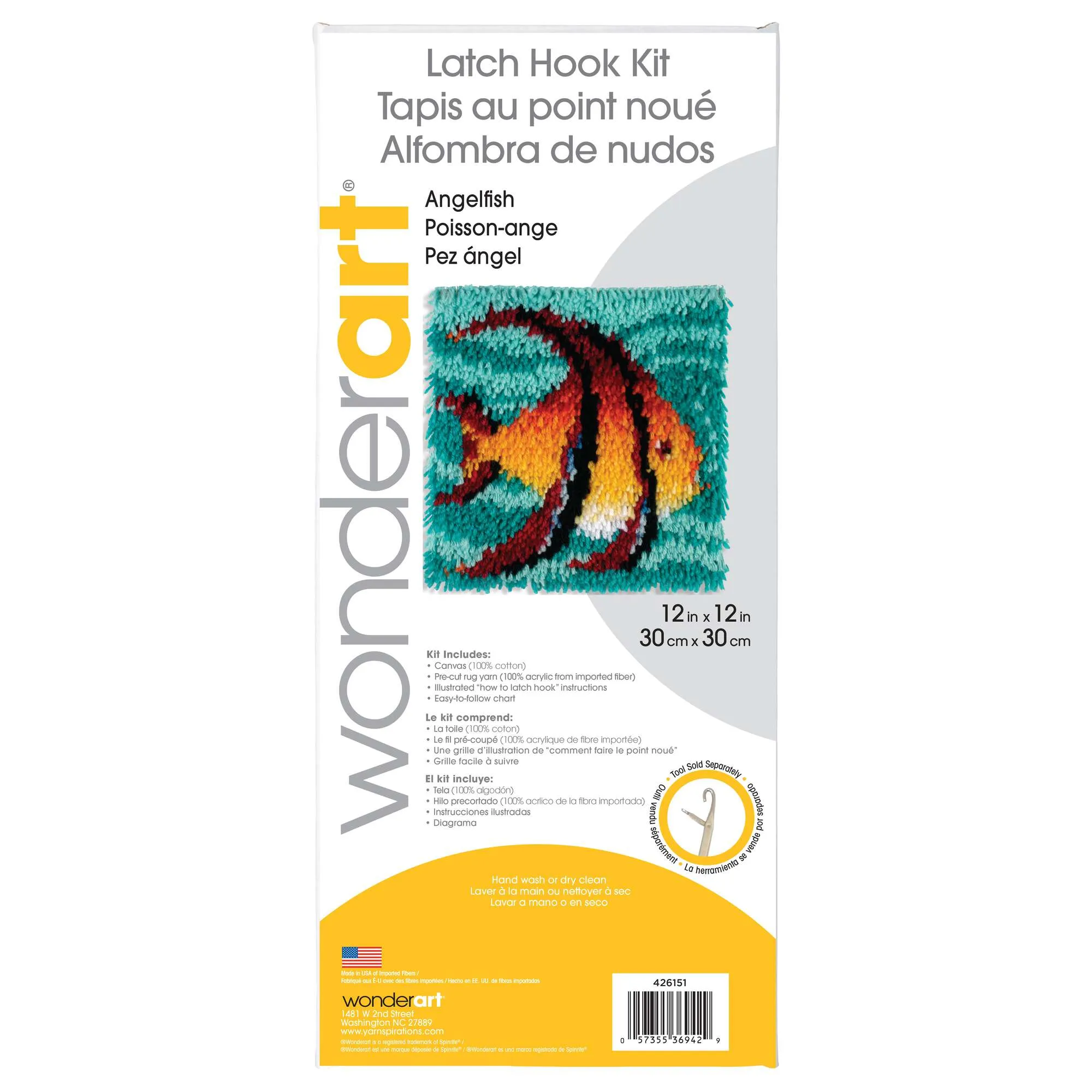 WonderArt Angel Fish Kit 12" x 12", Discontinued items