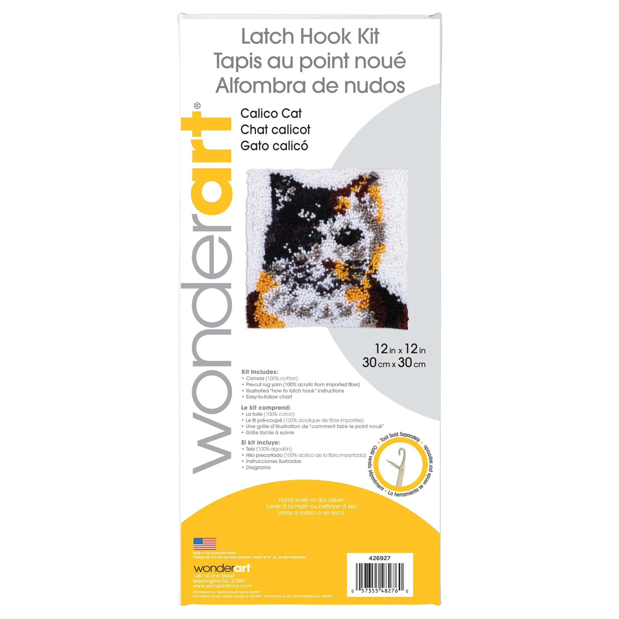 WonderArt Calico Cat Kit 12" x 12", Discontinued items