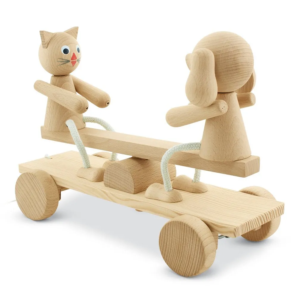 Wooden See Saw Pull Along - Carl & Coco