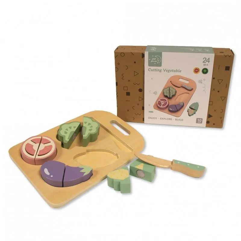 Wooden Toy 10 Piece Vegetable Cutting Board