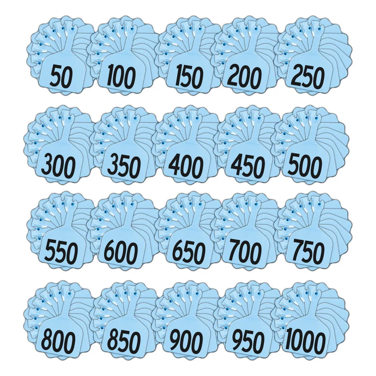 Z Tags feedlot pre-printed tags numbered 1-1000 (Blue)