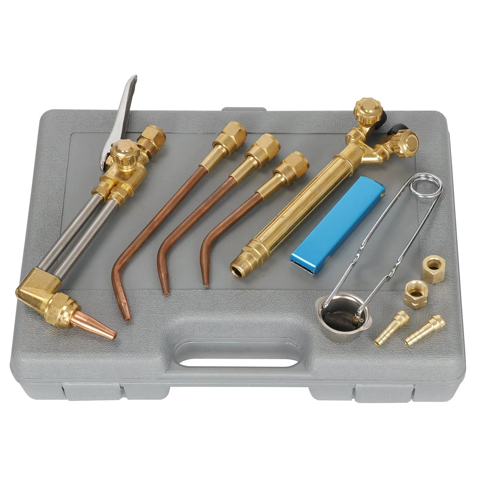 ZENY™ 10 PCS Gas Welding Cutting Torch Kit, Oxy Acetylene Brazing Professional Set With Case