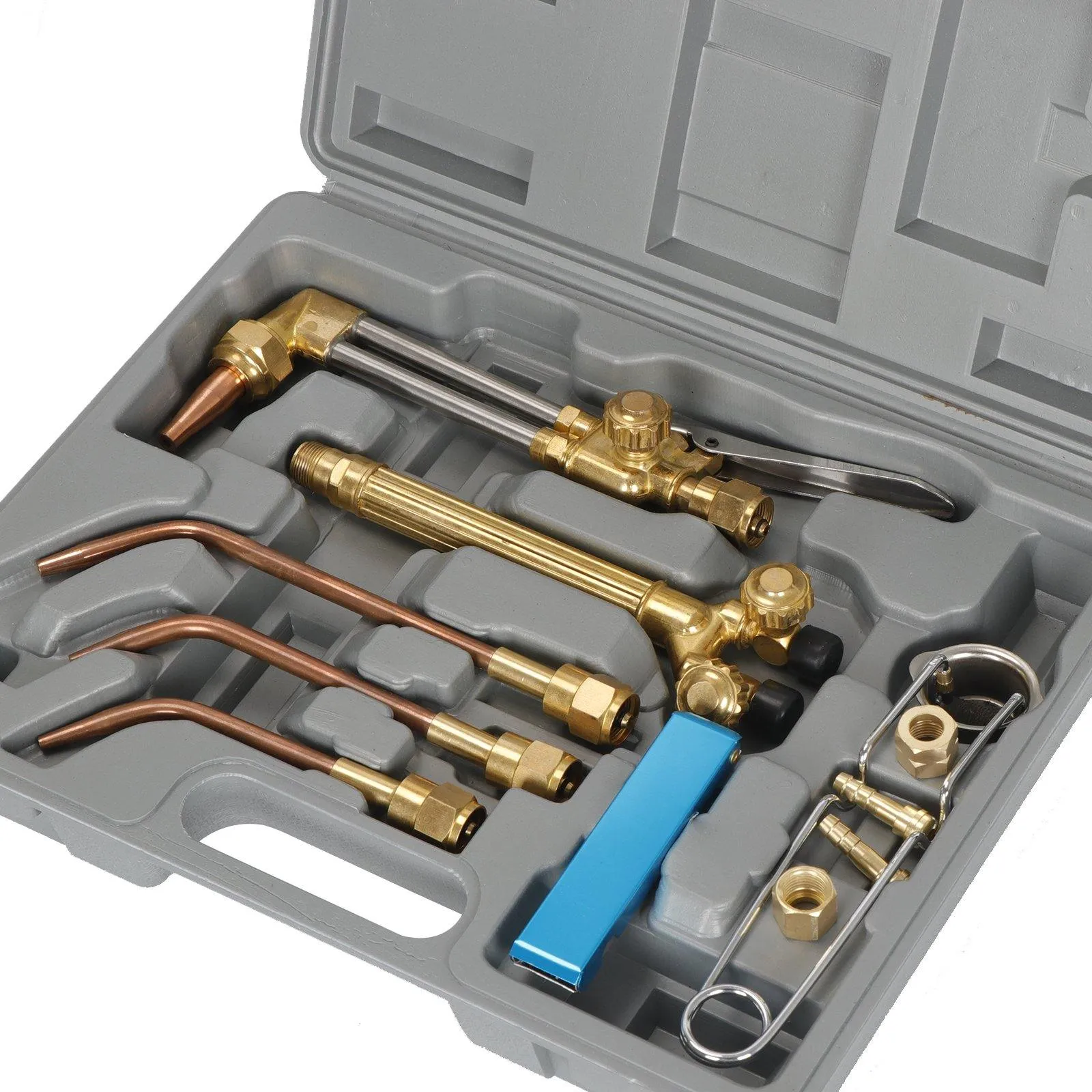 ZENY™ 10 PCS Gas Welding Cutting Torch Kit, Oxy Acetylene Brazing Professional Set With Case