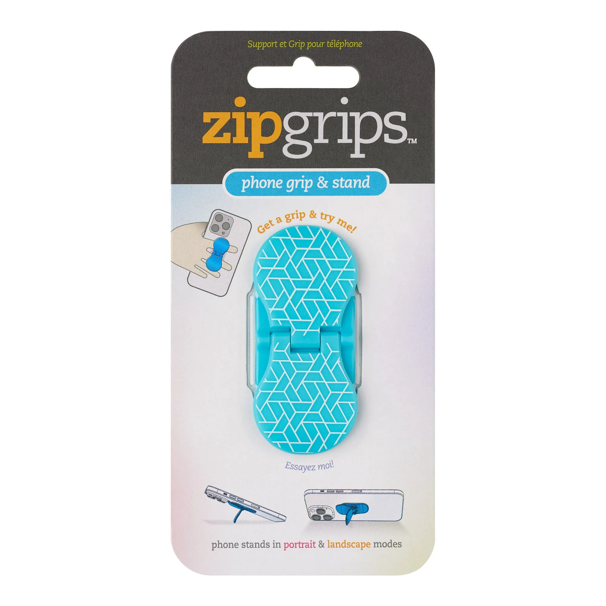 ZipGrips Phone Holder - Blue Geo